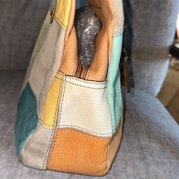 Fossil Vintage – Classic Patchwork Satchel Shoulderbag EUC - Picture 4 of 13